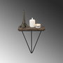 Hanah Home Phalaenopsis Estantería de pared industrial en negro y nogal oscuro